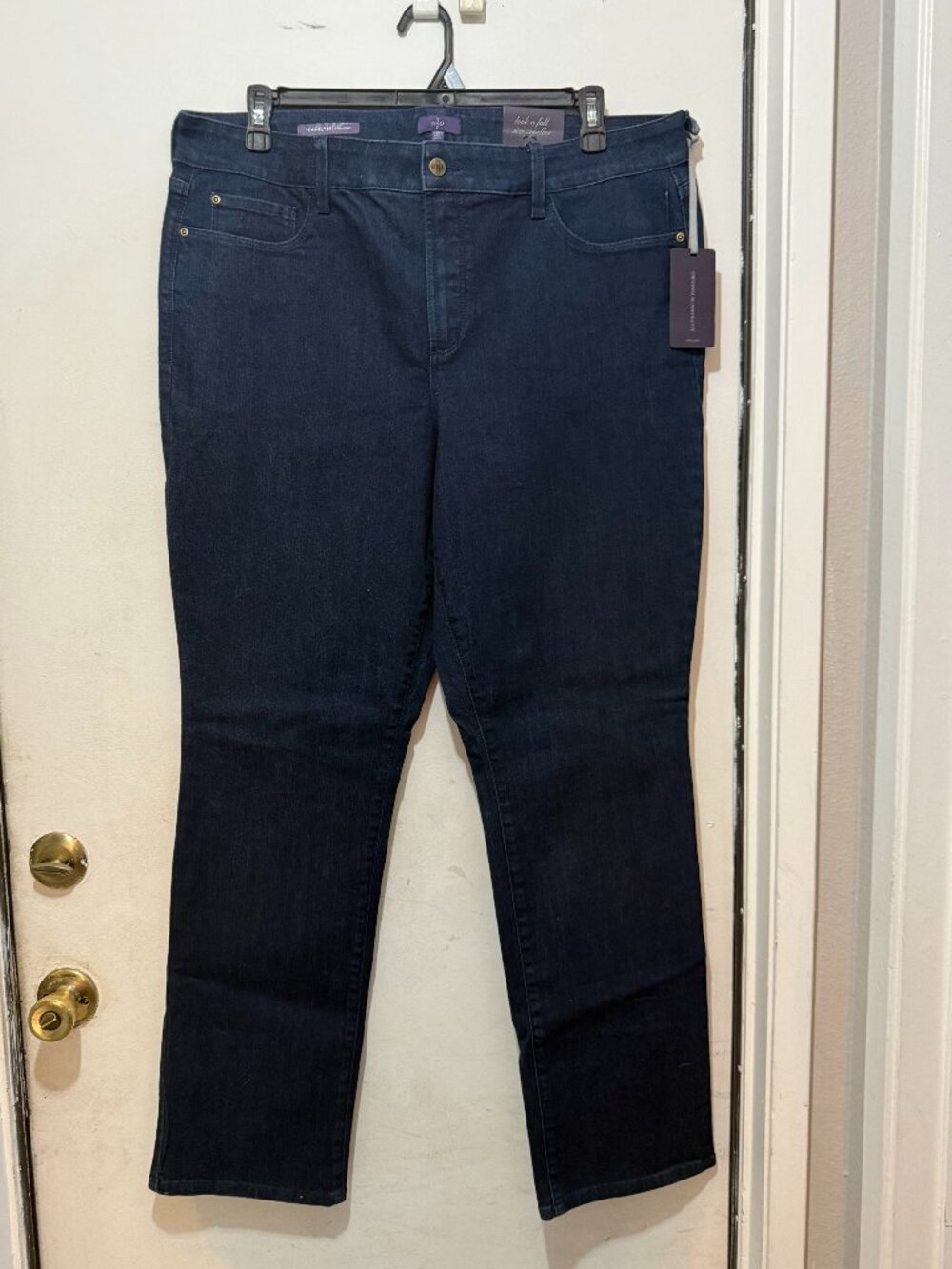 NYDJ Marilyn Straight Women’s Jeans Size 18 Dark Wash Stretch Casual Classic